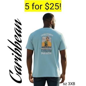 Caribbean Tropical Blue Long Board Sally's Short Sleeve Shirt Sale 5 for 25